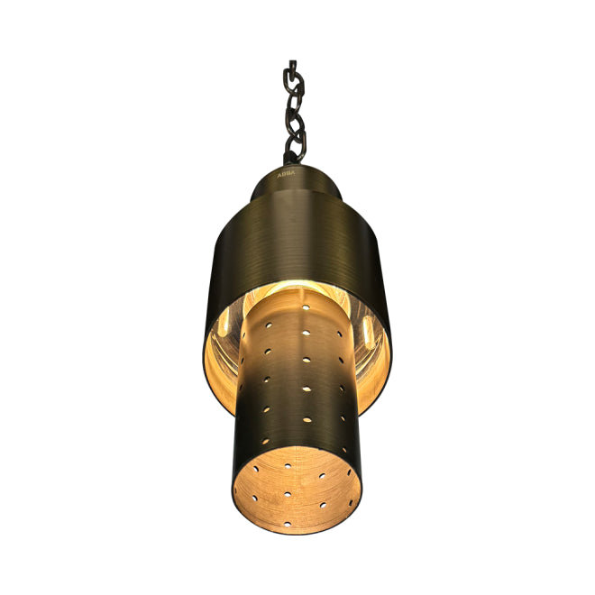 HLB02 4x/8x/12x Package 12V LED Low Voltage Brass Cylinder Pendant Light Hanging Downlight Fixture 5W 3000K Bulb