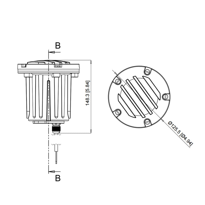 IGL17B MR16 PVC and Solid Brass Grille In-Ground Well Light Low Voltage Landscape Lighting