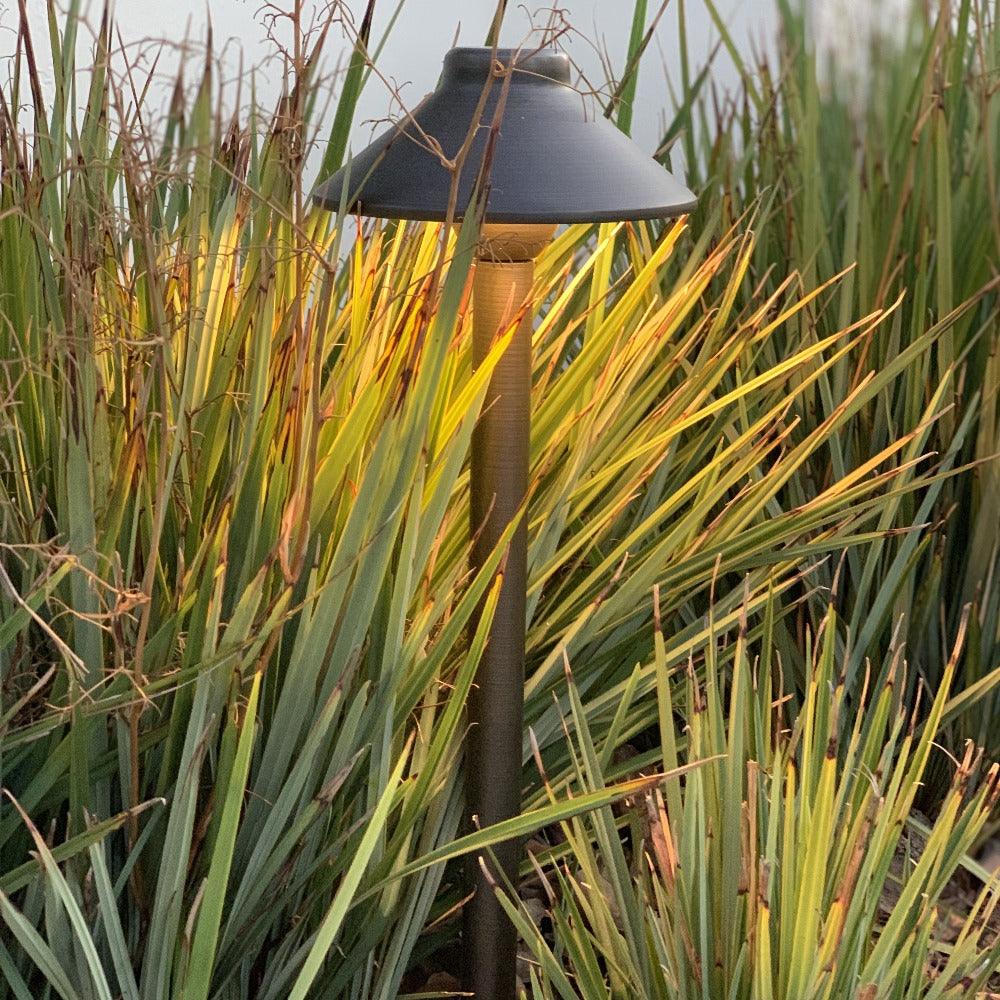 Outdoor Landscape Lighting LED 12V Low Voltage PLB02 Clear Lens Cast Brass Path Light | 12V Low Voltage Landscape Light Lamp Ready G4 Socket