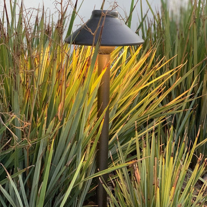Outdoor Landscape Lighting LED 12V Low Voltage PLB02 Clear Lens Cast Brass Path Light | 12V Low Voltage Landscape Light Lamp Ready G4 Socket