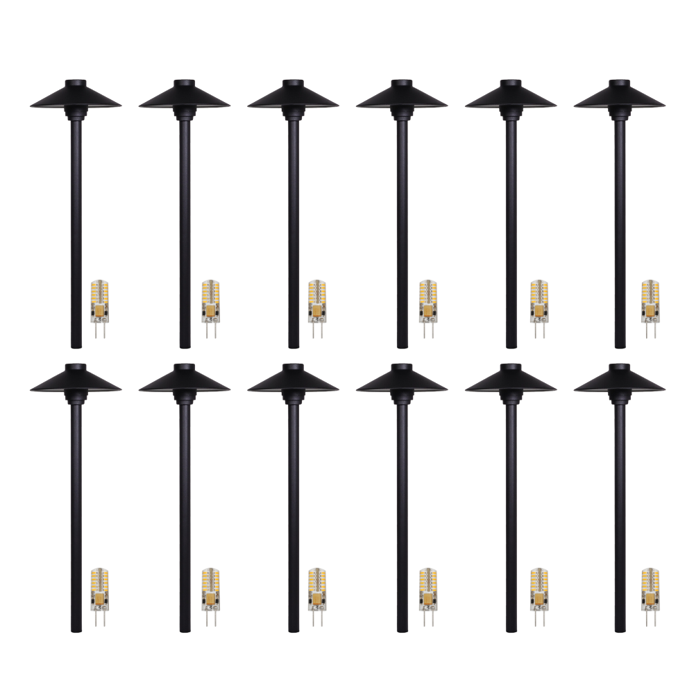 KL309 4x/8x/12x Package 12V G4 3W 2700K LED AC/DC Aluminum Low Voltage Landscape Lighting Large Hat Path Light