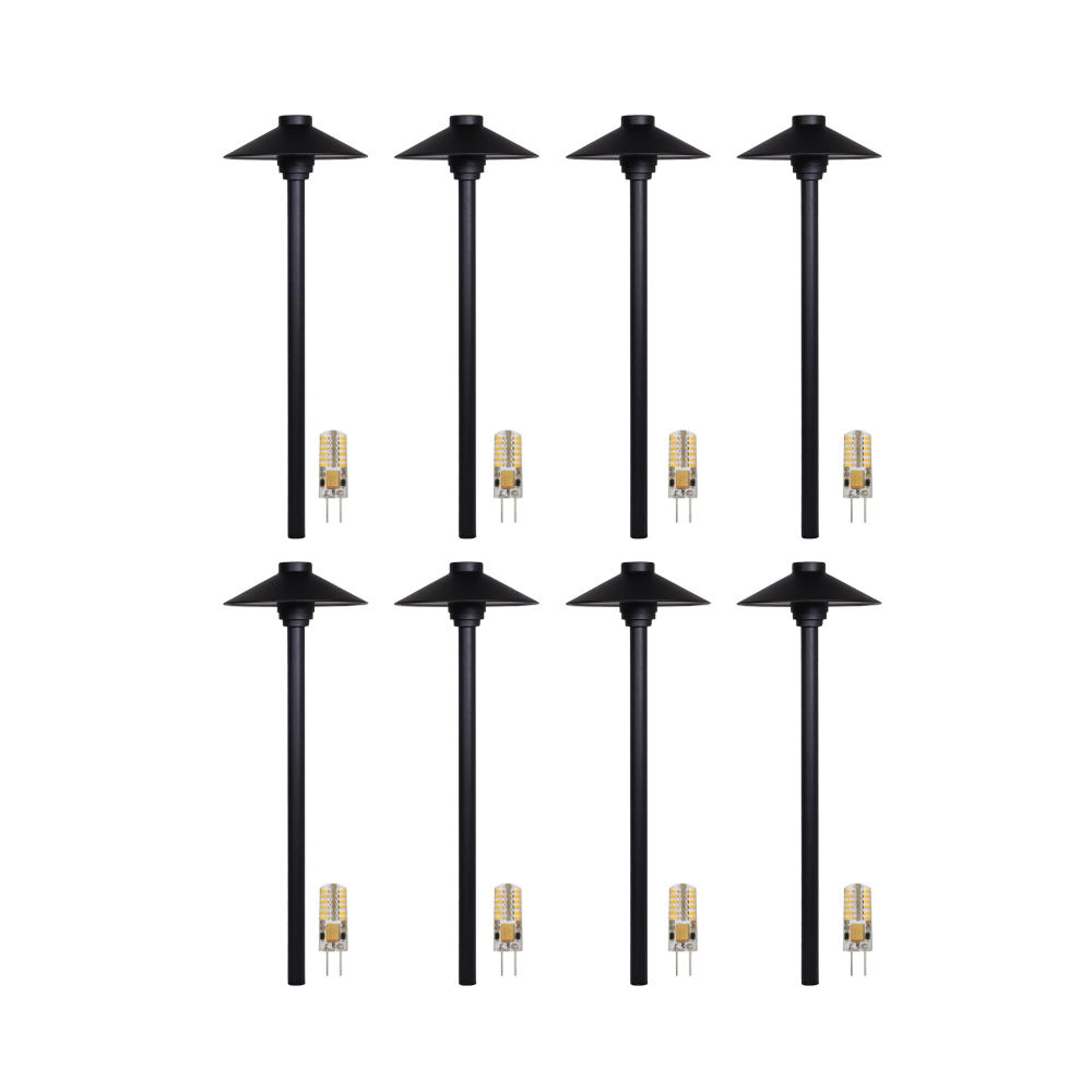 KL309 4x/8x/12x Package 12V G4 3W 2700K LED AC/DC Aluminum Low Voltage Landscape Lighting Large Hat Path Light