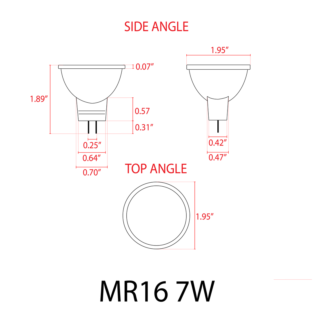 Outdoor Landscape Lighting LED 12V Low Voltage MR16 7W Black 12V Low Voltage LED Bulbs Dimmable Energy Saving Waterproof Light CE & RoHS Certified