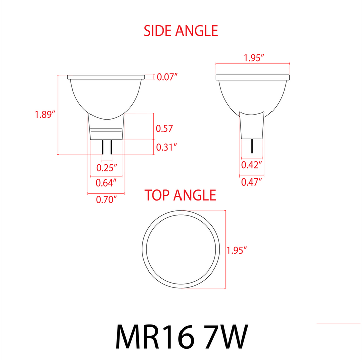 Outdoor Landscape Lighting LED 12V Low Voltage MR16 7W Black 12V Low Voltage LED Bulbs Dimmable Energy Saving Waterproof Light CE & RoHS Certified