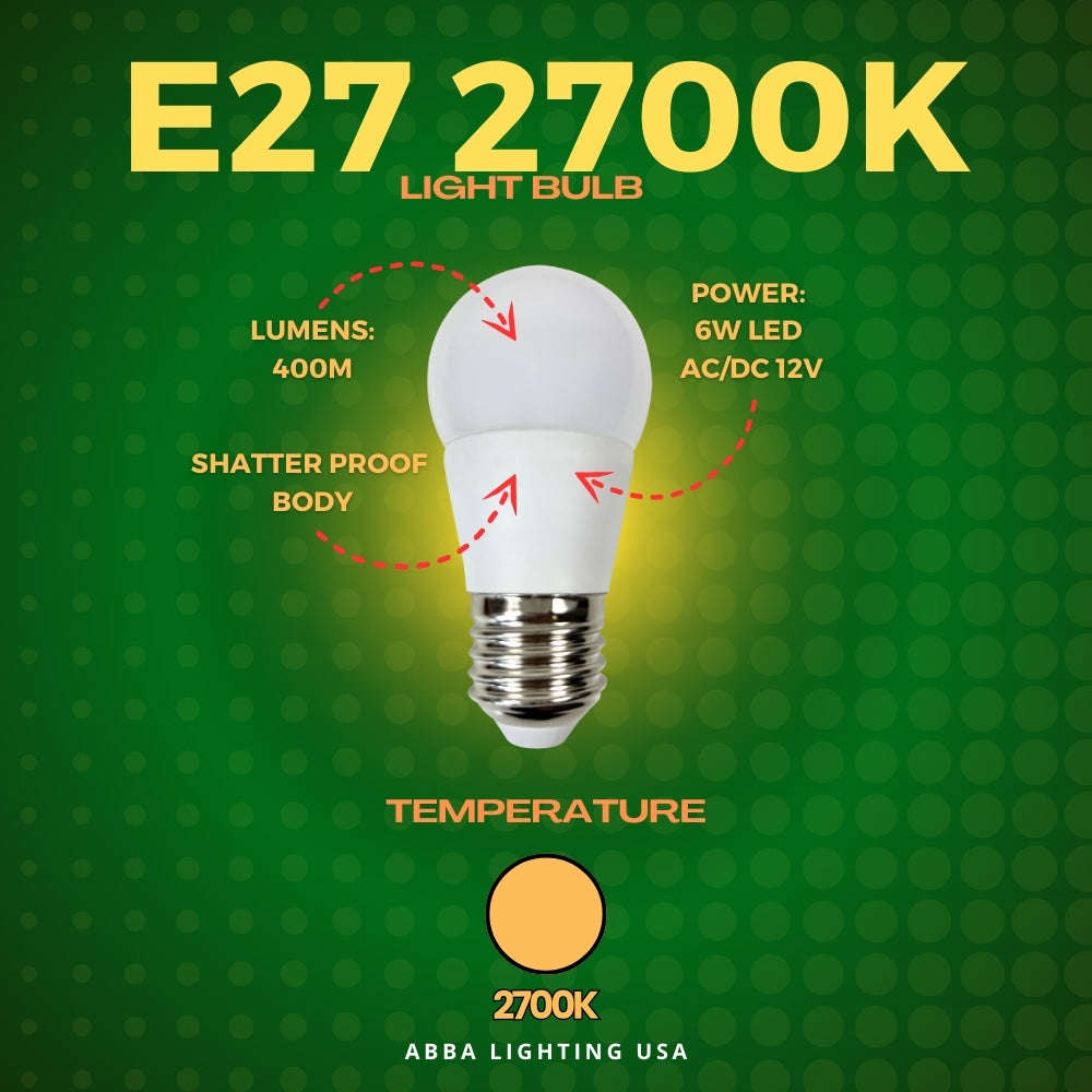 E27 6W LED Bulbs Non-Dimmable Energy Saving Light Bulb