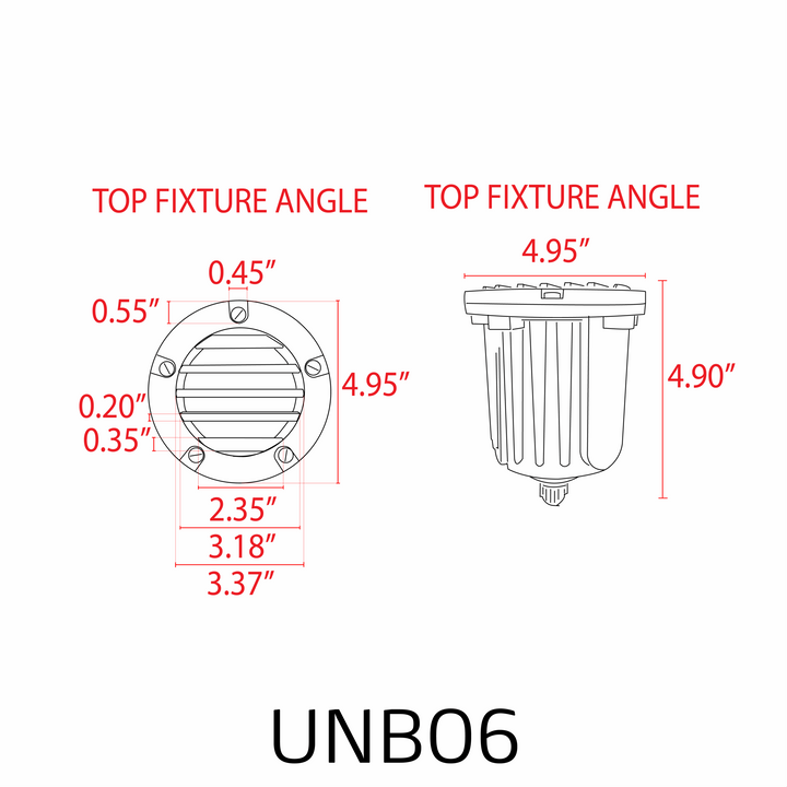 UNB06 Cast Brass In-Ground Well Light | Lamp Ready 12V Low Voltage Landscape Light