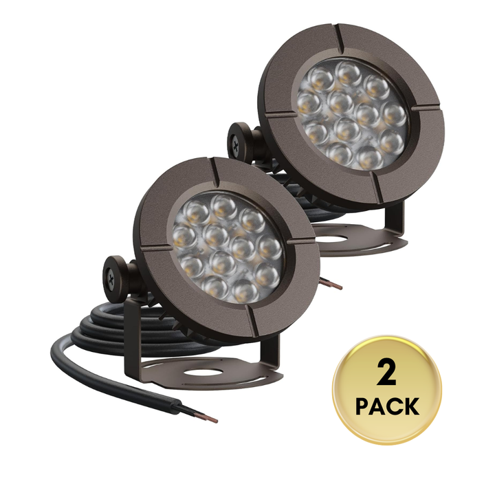 Outdoor Landscape Lighting LED 12V Low Voltage ULBA01 Aluminum Underwater Landscape AC12V 6W 3000K 580LM Integrated LED Fountain Light Pond Lighting IP68 Package of 2