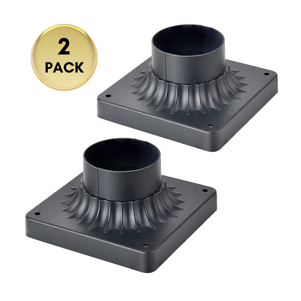 Outdoor Pier Post Light Mount Cast Aluminum Matte Black for 3" Poles and Posts