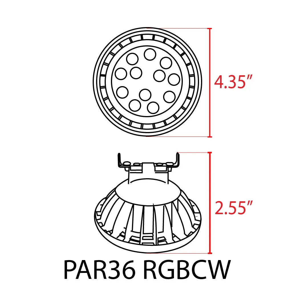 Outdoor Landscape Lighting LED 12V Low Voltage PAR36 12W LED RGB + Tunable 2700K-5000K, 12W, Smartphone Controlled, Dimmable, W-Fi Controlled IP67 Waterproof Low Voltage Bulbs