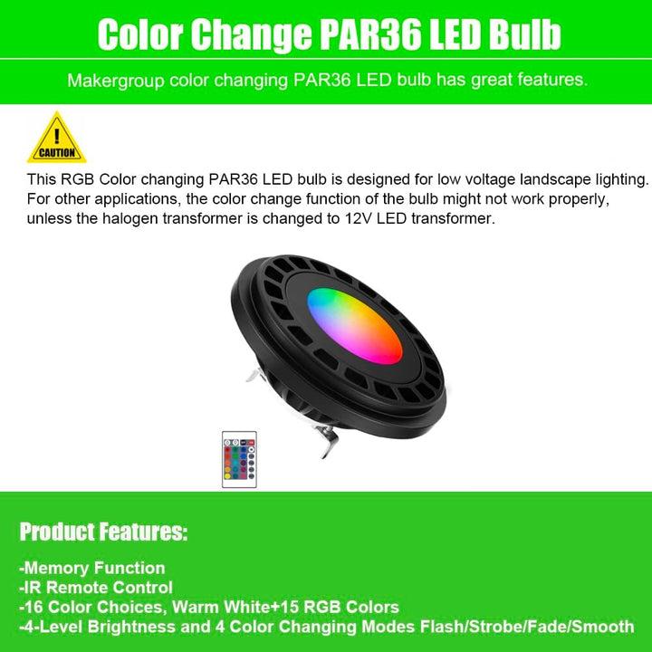 Bombilla PAR36 12W 12V LED 30° Aluminio G53 | Accesorio de iluminación de paisaje