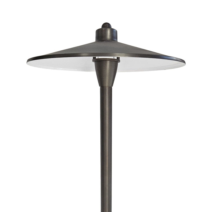 PL79B with G4 3W 2700K 4x/8x/12x Package Solid Brass Large Mushroom Hat Path Light - Light Bronze Finish Low Voltage Landscape Lighting