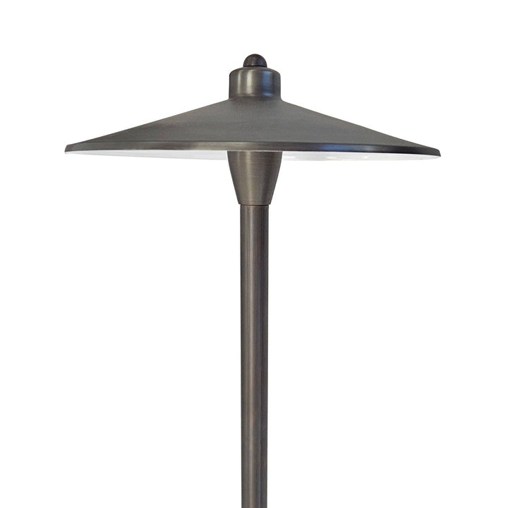 PL79B with G4 3W 2700K 4x/8x/12x Package Solid Brass Large Mushroom Hat Path Light - Light Bronze Finish Low Voltage Landscape Lighting