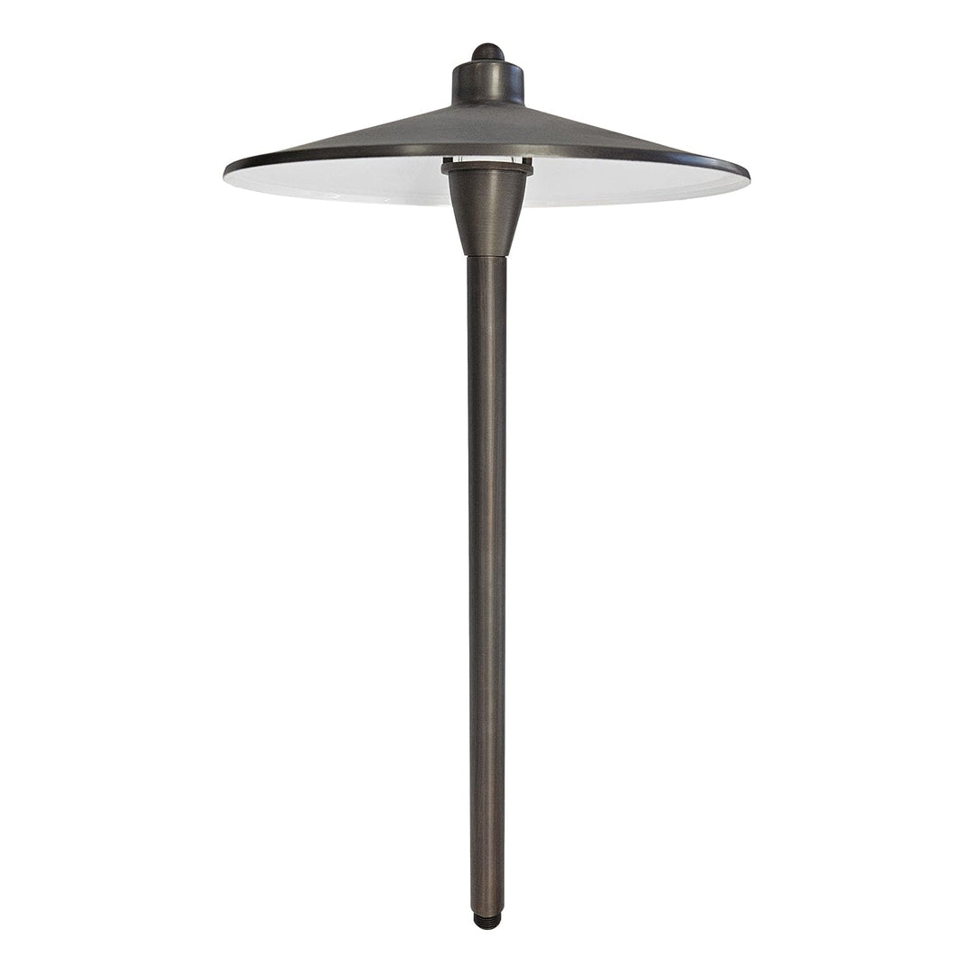 PL79B with G4 3W 2700K 4x/8x/12x Package Solid Brass Large Mushroom Hat Path Light - Light Bronze Finish Low Voltage Landscape Lighting