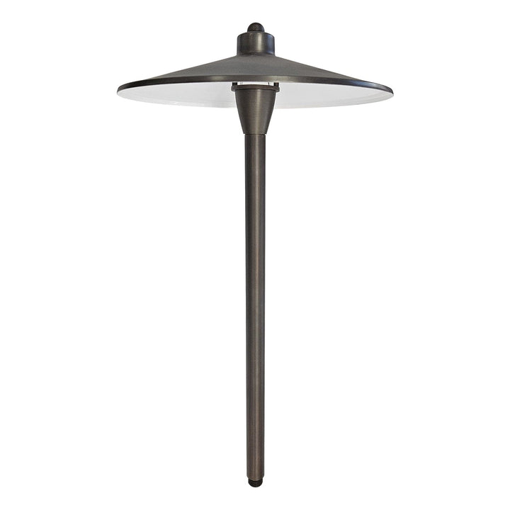 PL79B with G4 3W 2700K 4x/8x/12x Package Solid Brass Large Mushroom Hat Path Light - Light Bronze Finish Low Voltage Landscape Lighting