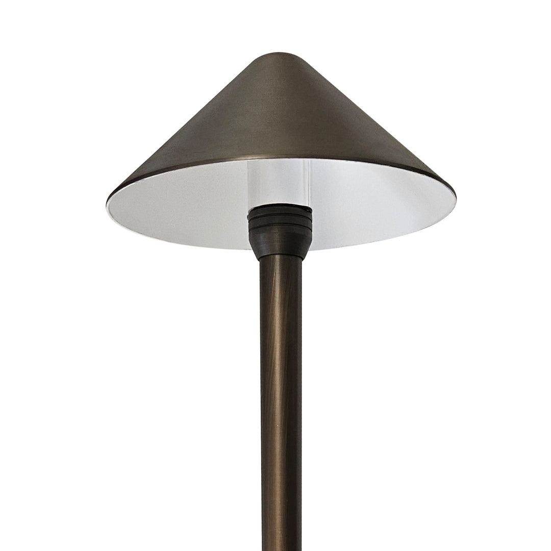 PL81B with G4 3W 2700K 4x/8x/12x Package Solid Brass Mushroom Hat Path Light - Light Bronze Finish Low Voltage Landscape Lighting