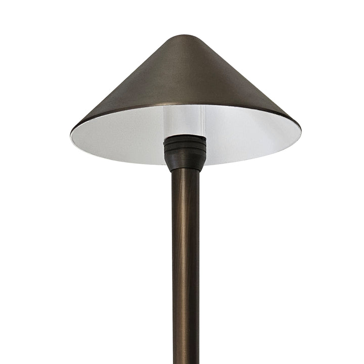 PL81B with G4 3W 2700K 4x/8x/12x Package Solid Brass Mushroom Hat Path Light - Light Bronze Finish Low Voltage Landscape Lighting