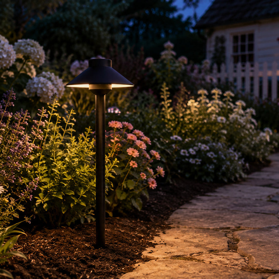 Outdoor Landscape Lighting LED 12V Low Voltage PLB02 Frosted Lens Cast Brass Path Light | 12V Low Voltage Landscape Light Lamp Ready G4 Socket