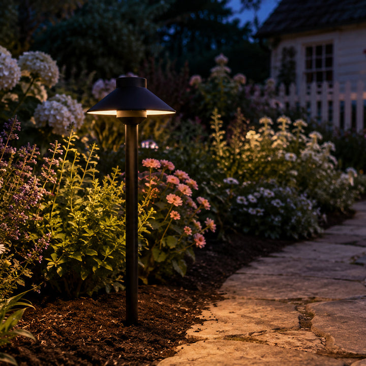 Outdoor Landscape Lighting LED 12V Low Voltage PLB02 Frosted Lens Cast Brass Path Light | 12V Low Voltage Landscape Light Lamp Ready G4 Socket