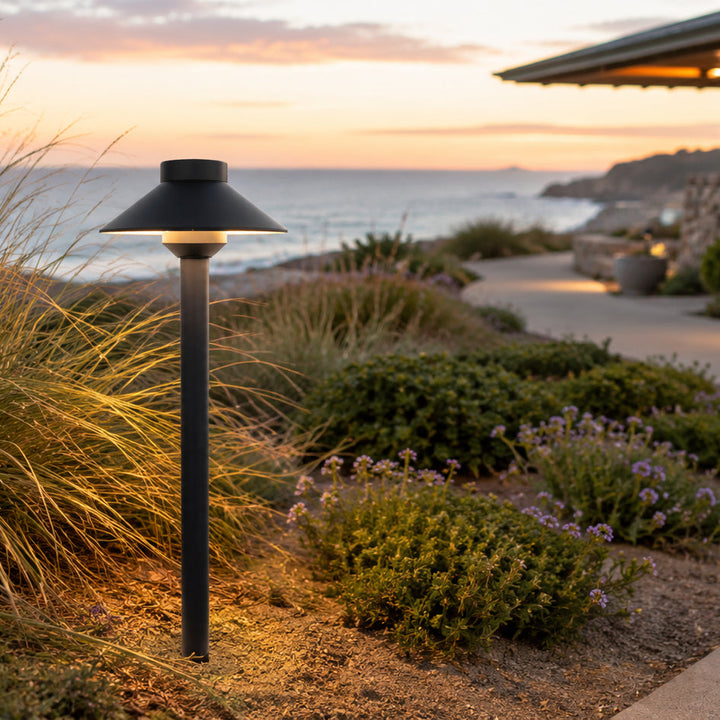 Outdoor Landscape Lighting LED 12V Low Voltage PLB02 Frosted Lens Cast Brass Path Light | 12V Low Voltage Landscape Light Lamp Ready G4 Socket