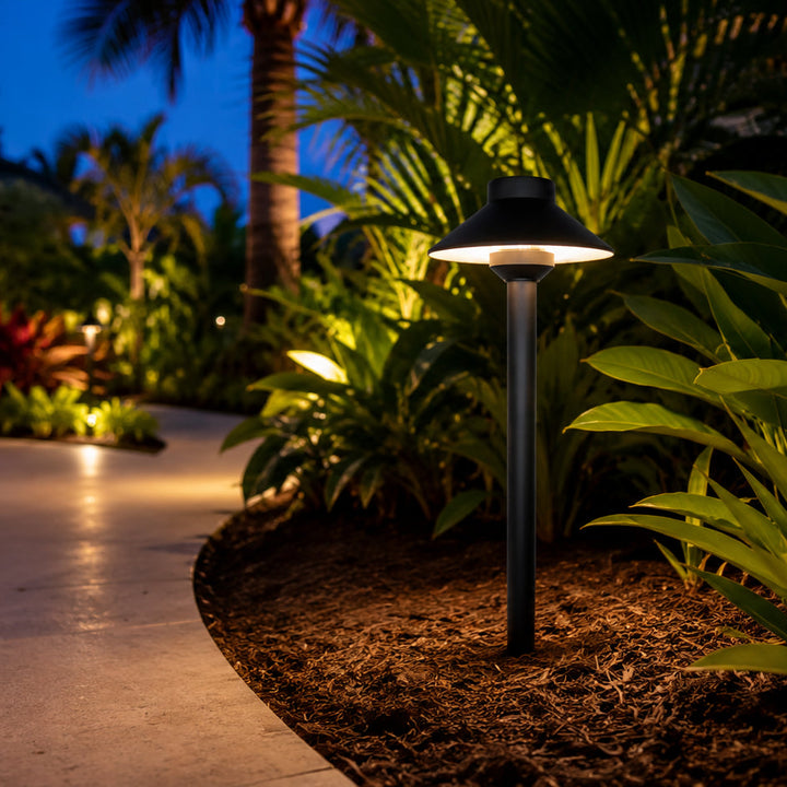 Outdoor Landscape Lighting LED 12V Low Voltage PLB02 Frosted Lens Cast Brass Path Light | 12V Low Voltage Landscape Light Lamp Ready G4 Socket