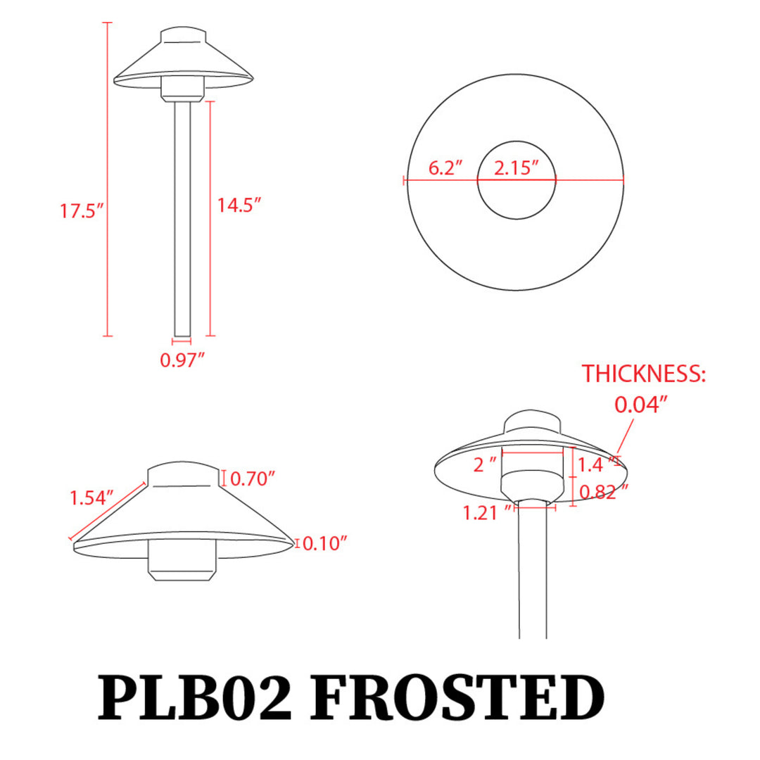 PLB02 Frosted Lens 4x/8x/12x Package Outdoor Garden Pathway Light | Low Voltage Brass Path Light 3W 3000K Bulb