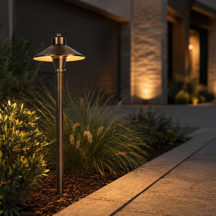 Outdoor Landscape Lighting LED 12V Low Voltage PLB03 Cast Brass Path Light | 12V Low Voltage Landscape Light Lamp Ready G4 Socket