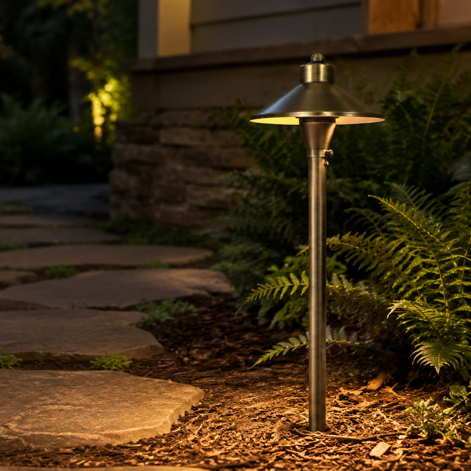 Outdoor Landscape Lighting LED 12V Low Voltage PLB03 Cast Brass Path Light | 12V Low Voltage Landscape Light Lamp Ready G4 Socket