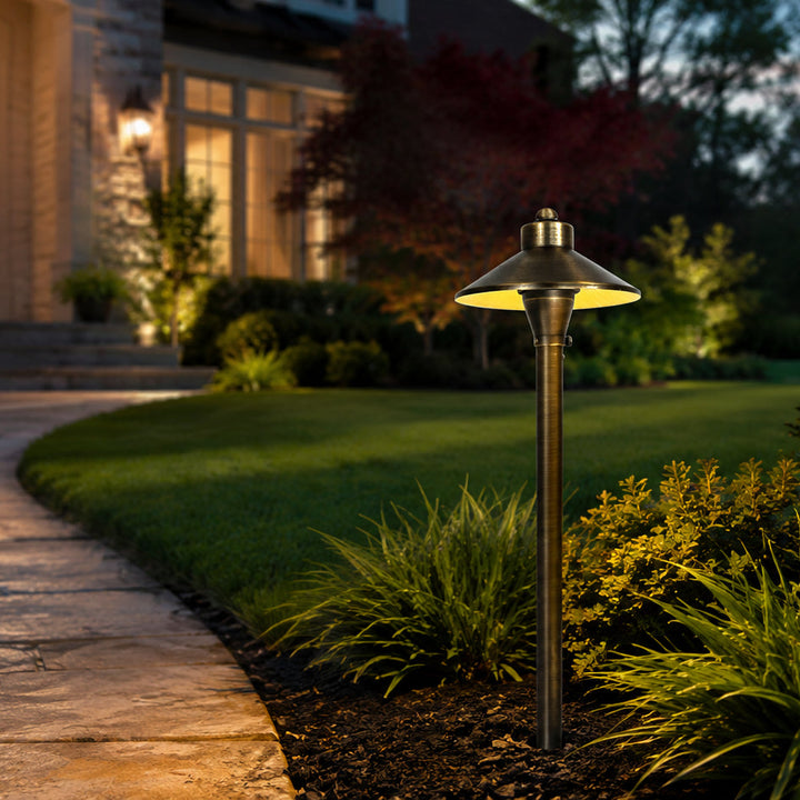 Outdoor Landscape Lighting LED 12V Low Voltage PLB03 Cast Brass Path Light | 12V Low Voltage Landscape Light Lamp Ready G4 Socket
