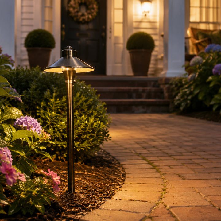 Outdoor Landscape Lighting LED 12V Low Voltage PLB03 Cast Brass Path Light | 12V Low Voltage Landscape Light Lamp Ready G4 Socket