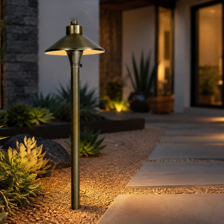 Outdoor Landscape Lighting LED 12V Low Voltage PLB03 Cast Brass Path Light | 12V Low Voltage Landscape Light Lamp Ready G4 Socket