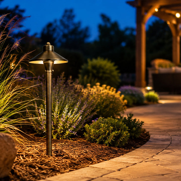 Outdoor Landscape Lighting LED 12V Low Voltage PLB03 Cast Brass Path Light | 12V Low Voltage Landscape Light Lamp Ready G4 Socket