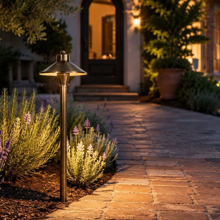 Outdoor Landscape Lighting LED 12V Low Voltage PLB03 Cast Brass Path Light | 12V Low Voltage Landscape Light Lamp Ready G4 Socket