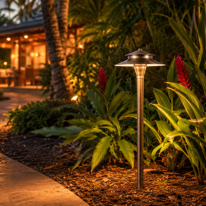 Outdoor Landscape Lighting LED 12V Low Voltage PLB04 Cast Brass Path Light | 12V Low Voltage Landscape Light Lamp Ready G4 Socket