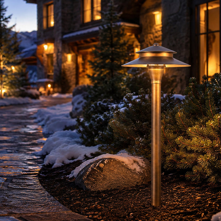 Outdoor Landscape Lighting LED 12V Low Voltage PLB04 Cast Brass Path Light | 12V Low Voltage Landscape Light Lamp Ready G4 Socket