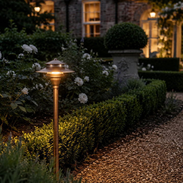 Outdoor Landscape Lighting LED 12V Low Voltage PLB04 Cast Brass Path Light | 12V Low Voltage Landscape Light Lamp Ready G4 Socket