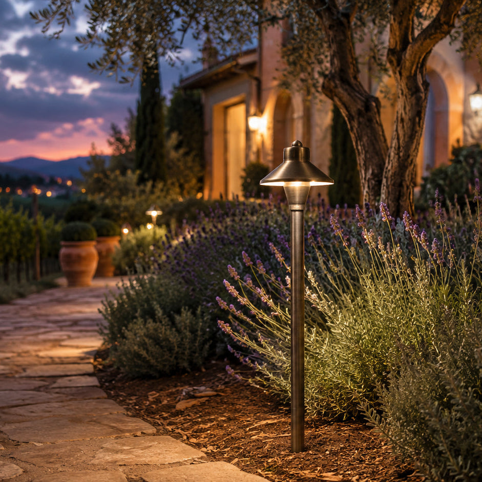 Outdoor Landscape Lighting LED 12V Low Voltage PLB06 Cast Brass Path Light | 12V Low Voltage Landscape Light Lamp Ready G4 Socket