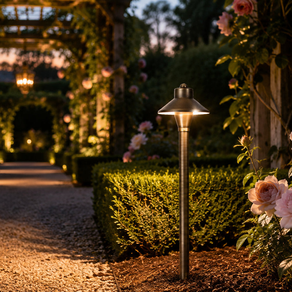 Outdoor Landscape Lighting LED 12V Low Voltage PLB06 Cast Brass Path Light | 12V Low Voltage Landscape Light Lamp Ready G4 Socket
