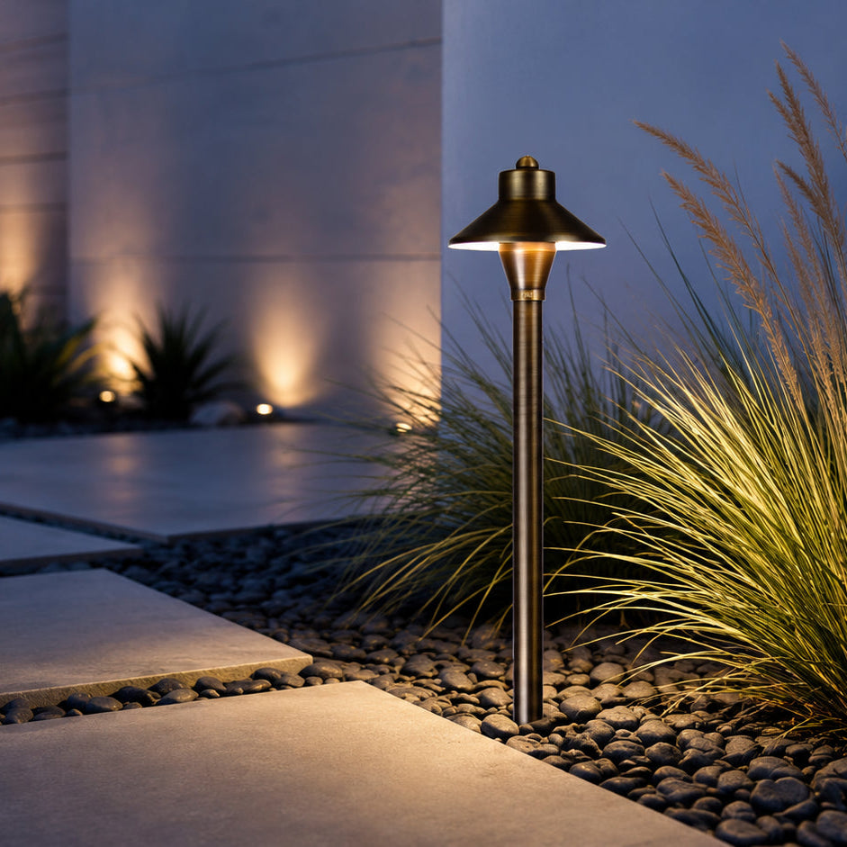 Outdoor Landscape Lighting LED 12V Low Voltage PLB06 Cast Brass Path Light | 12V Low Voltage Landscape Light Lamp Ready G4 Socket