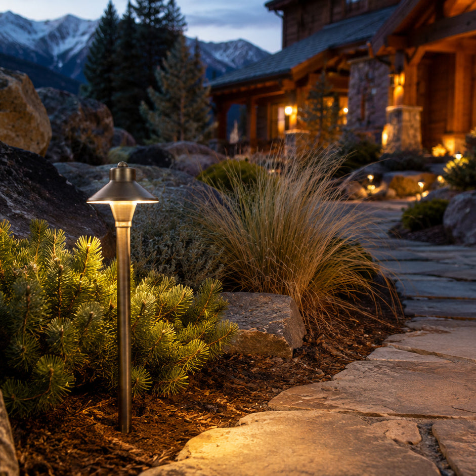 Outdoor Landscape Lighting LED 12V Low Voltage PLB06 Cast Brass Path Light | 12V Low Voltage Landscape Light Lamp Ready G4 Socket