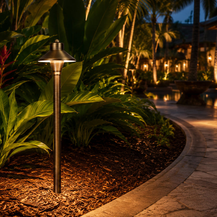 Outdoor Landscape Lighting LED 12V Low Voltage PLB06 Cast Brass Path Light | 12V Low Voltage Landscape Light Lamp Ready G4 Socket