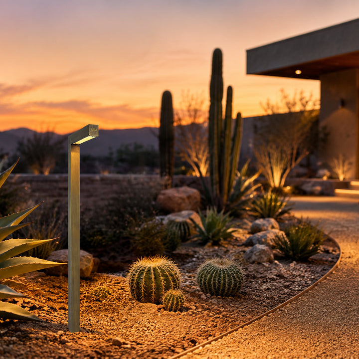 PLB07 Cast Brass Path Light | 3W 3000K Warm White Integrated LED 12V Low Voltage Landscape Light
