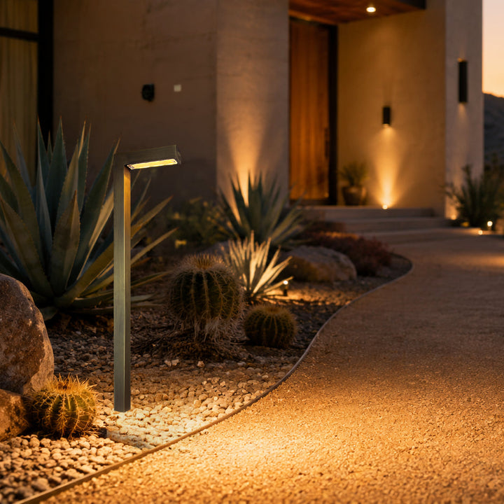 PLB07 Cast Brass Path Light | 3W 3000K Warm White Integrated LED 12V Low Voltage Landscape Light