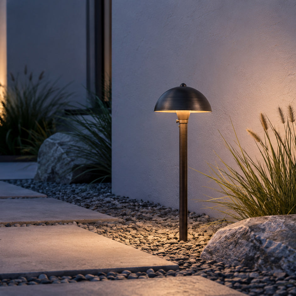 PLB08 Cast Brass Path Light | 12V Low Voltage Landscape Light Lamp Ready G4 Socket