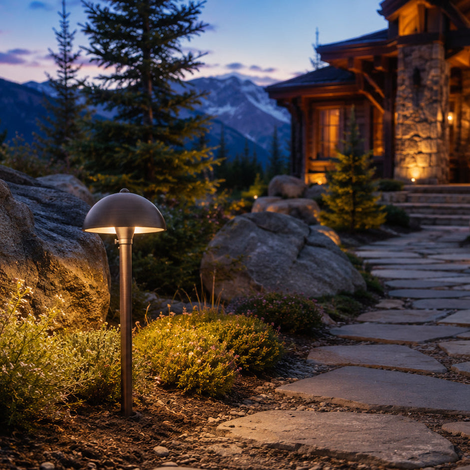 PLB08 Cast Brass Path Light | 12V Low Voltage Landscape Light Lamp Ready G4 Socket