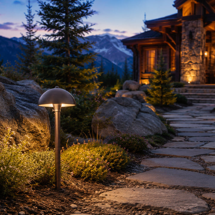 PLB08 Cast Brass Path Light | 12V Low Voltage Landscape Light Lamp Ready G4 Socket