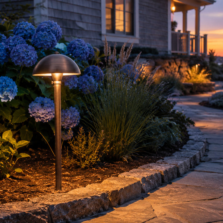 PLB08 Cast Brass Path Light | 12V Low Voltage Landscape Light Lamp Ready G4 Socket