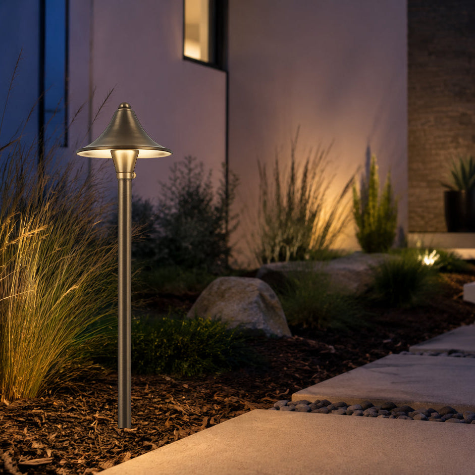 PLB09 Cast Brass Path Light | 12V Low Voltage Landscape Light Lamp Ready G4 Socket