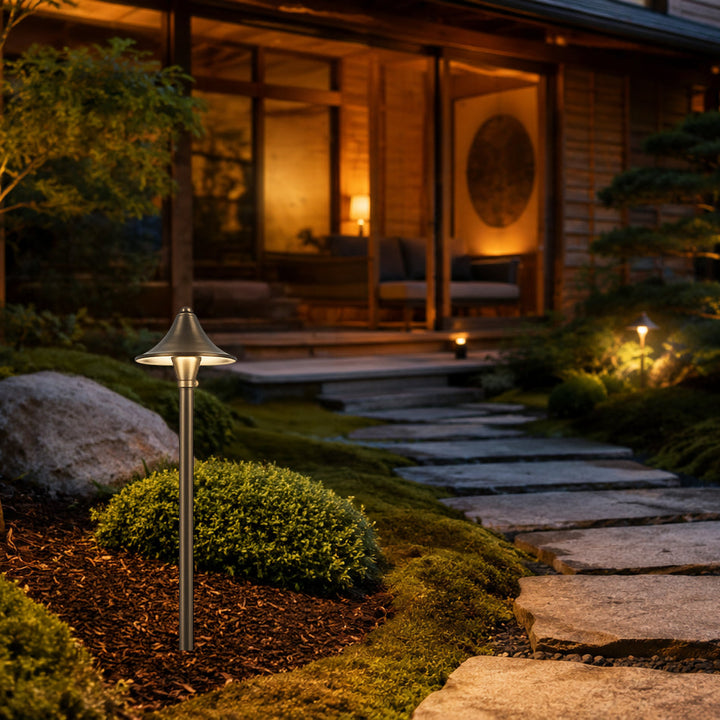 PLB09 Cast Brass Path Light | 12V Low Voltage Landscape Light Lamp Ready G4 Socket