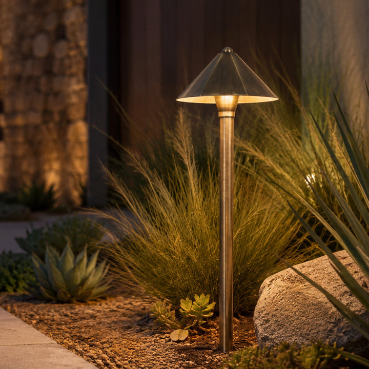 PLB11 Cast Brass Path Light | 12V Low Voltage Landscape Light Lamp Ready G4 Socket