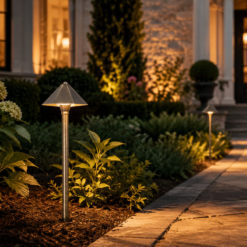 PLB11 Cast Brass Path Light | 12V Low Voltage Landscape Light Lamp Ready G4 Socket